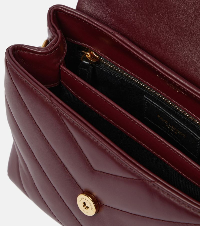 Saint Laurent Loulou Toy Leather Shoulder Bag in mehrun