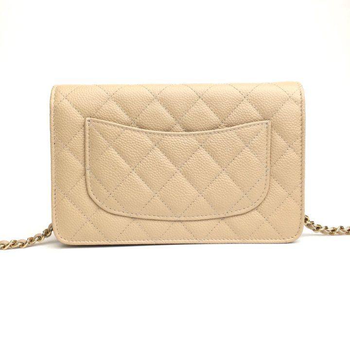 Chanel Wallet on Chain in Beige Caviar