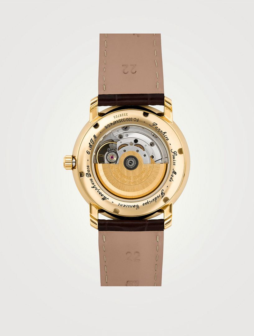 Frederique Constant Heart Beat Moonphase Date Watch — Leather Strap