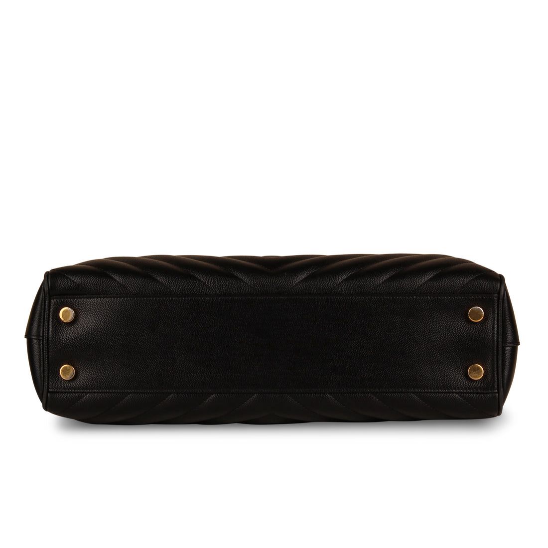 Saint Laurent Cassandre Medium Tote — Black Caviar Leather with Gold Hardware