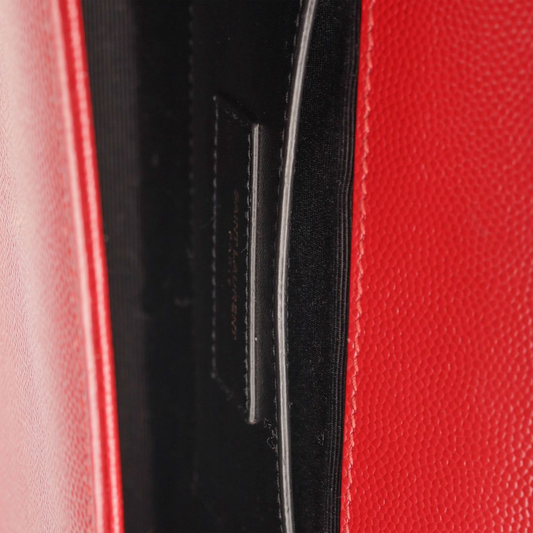 Saint Laurent Medium Kate Bag — Red Grained Leather with Gold Hardware