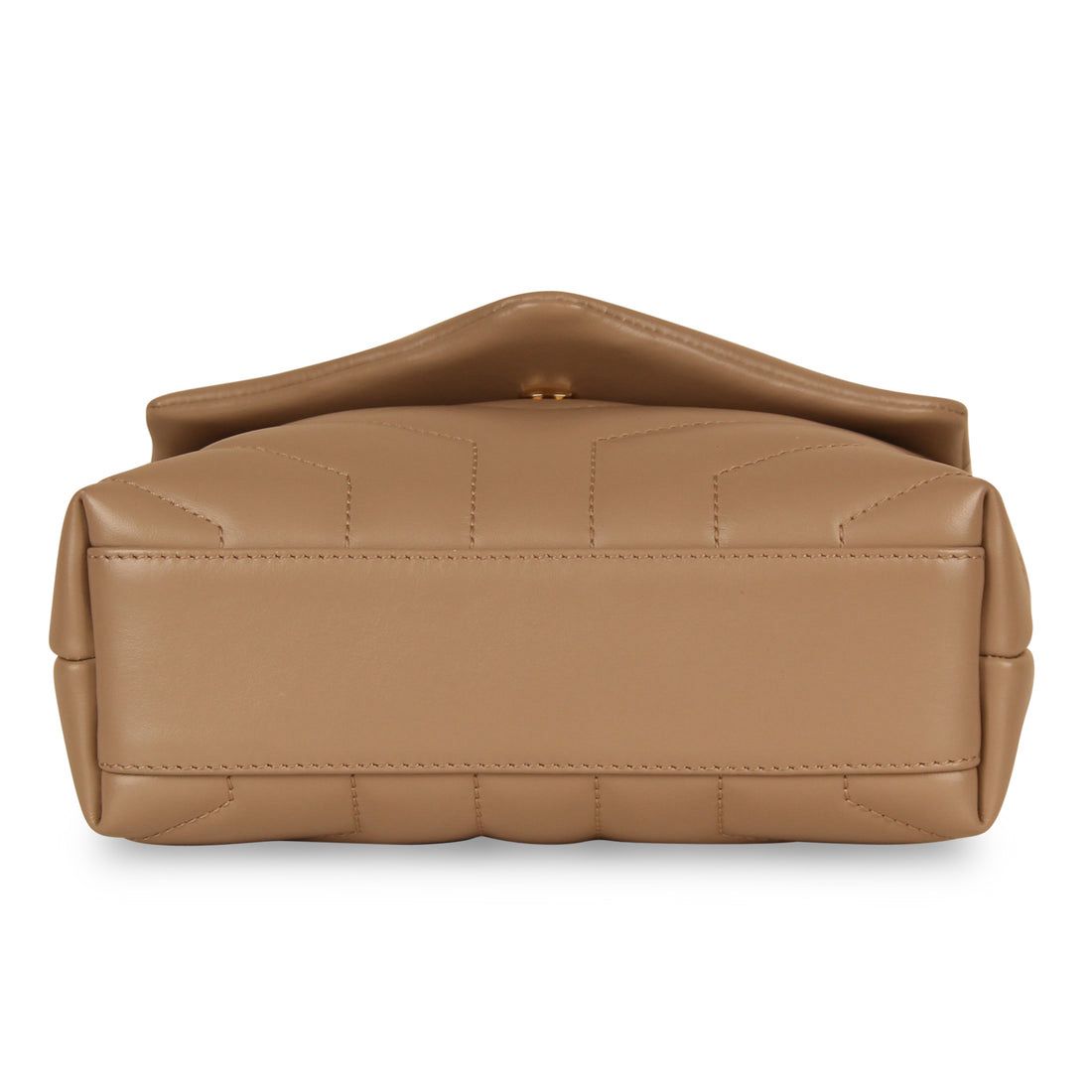Saint Laurent Lou Toy Bag — Nude Matelassé Leather with Antique Gold Hardware