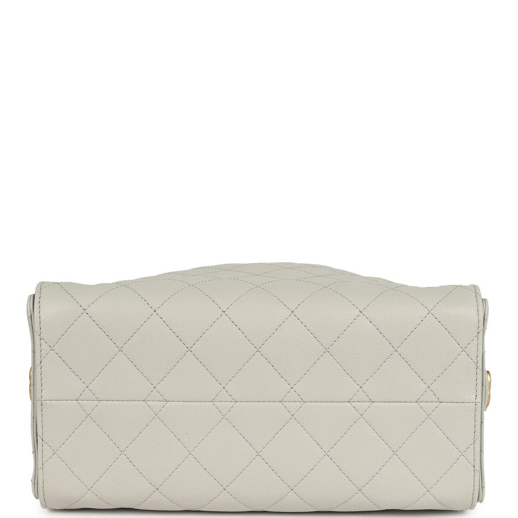 Chanel Small 25 Hobo Bag — Light Grey Caviar Leather with Antique Gold Hardware