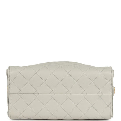 Chanel Small 25 Hobo Bag — Light Grey Caviar Leather with Antique Gold Hardware