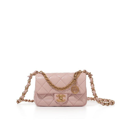 Chanel Quilted Lambskin Flap Bag — Pink with Aged Gold Hardware