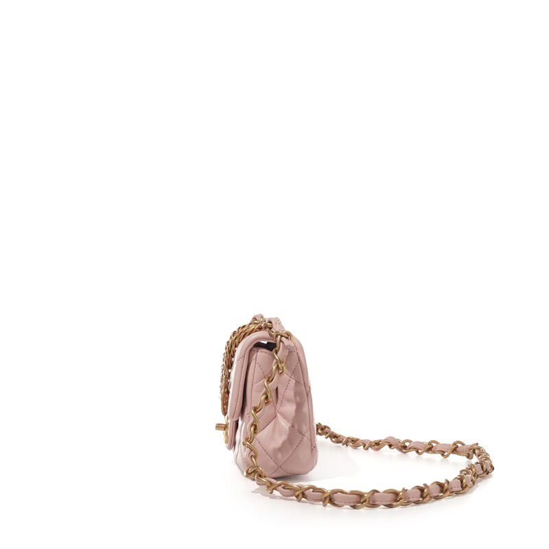 Chanel Quilted Lambskin Flap Bag — Pink with Aged Gold Hardware
