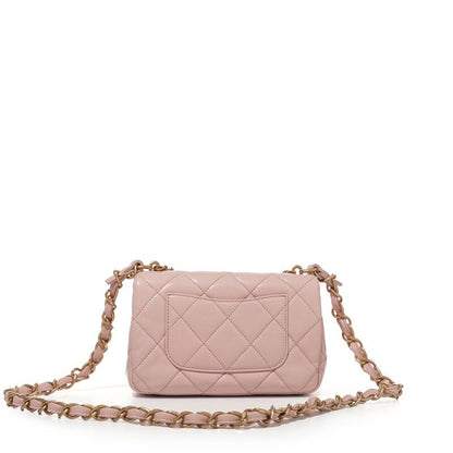 Chanel Quilted Lambskin Flap Bag — Pink with Aged Gold Hardware