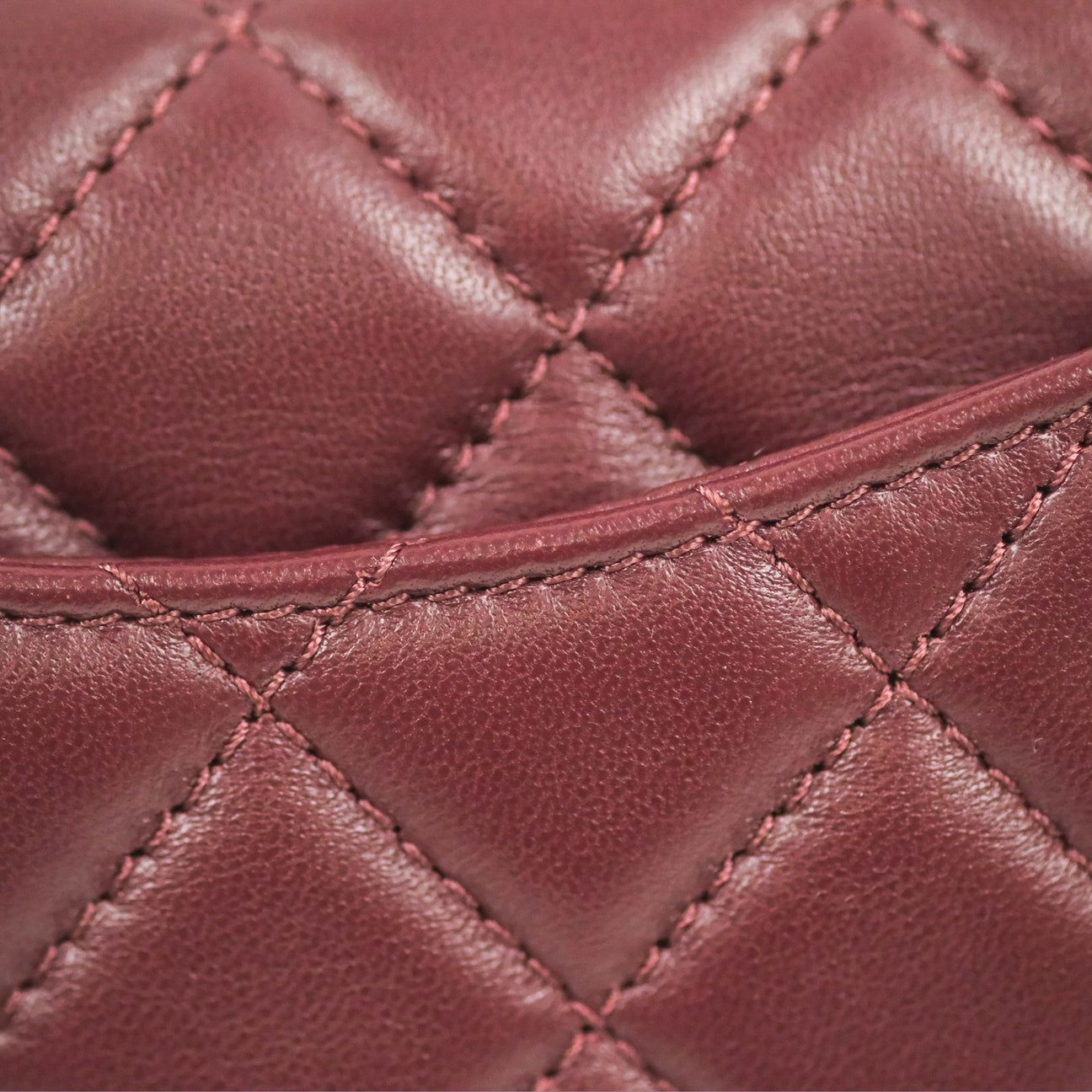 Chanel Mini Rectangular “Pearl Crush” Bag — Burgundy Lambskin with Aged Gold Hardware
