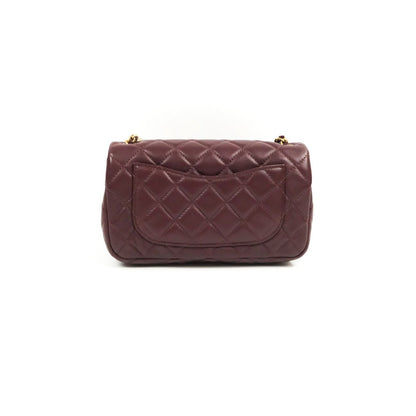 Chanel Mini Rectangular “Pearl Crush” Bag — Burgundy Lambskin with Aged Gold Hardware