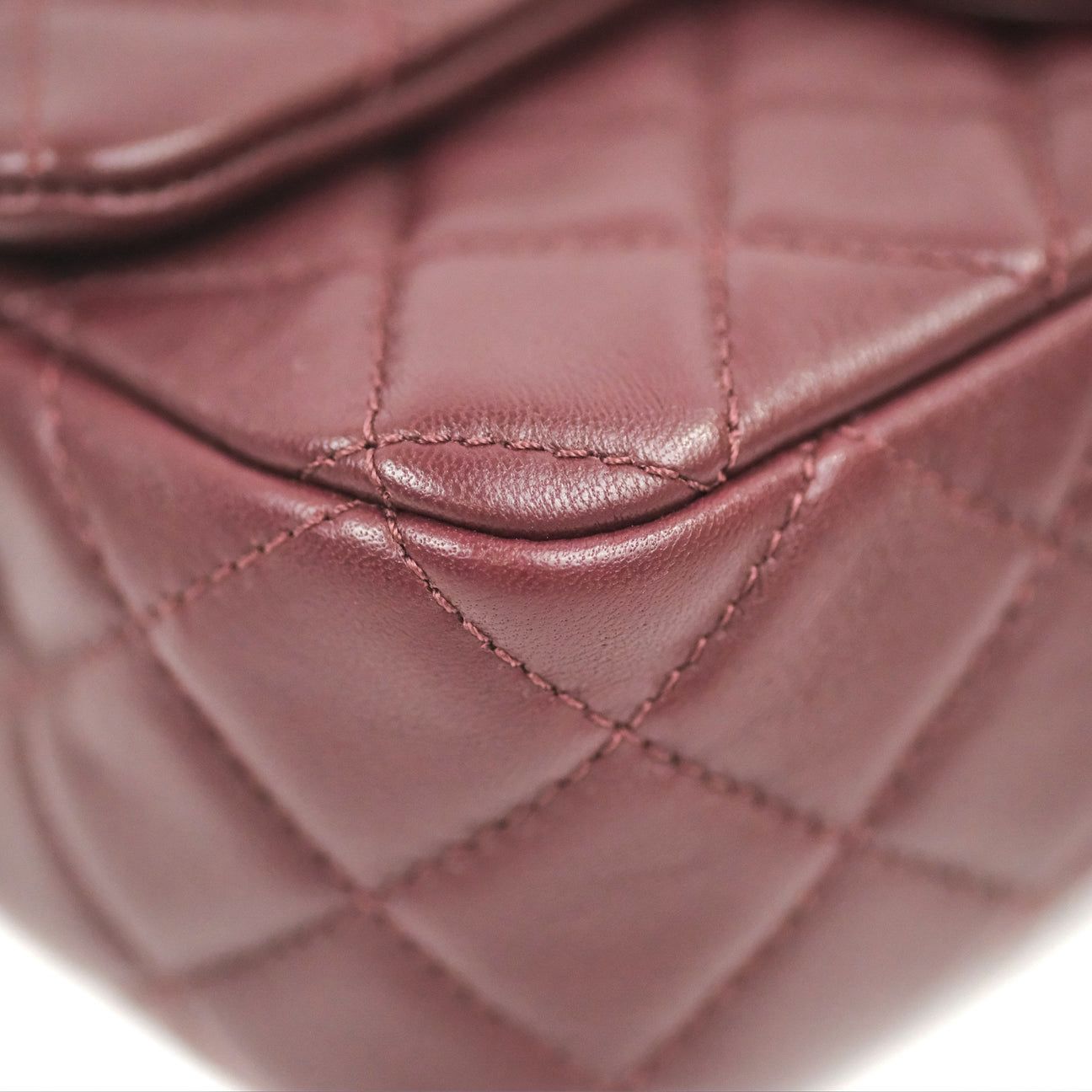 Chanel Mini Rectangular “Pearl Crush” Bag — Burgundy Lambskin with Aged Gold Hardware