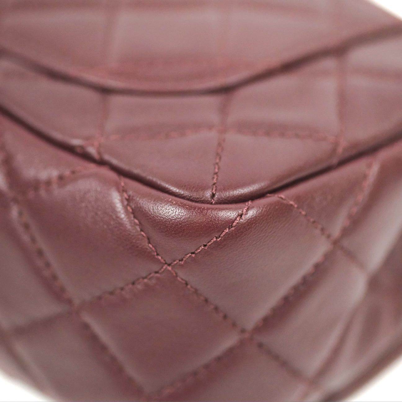 Chanel Mini Rectangular “Pearl Crush” Bag — Burgundy Lambskin with Aged Gold Hardware