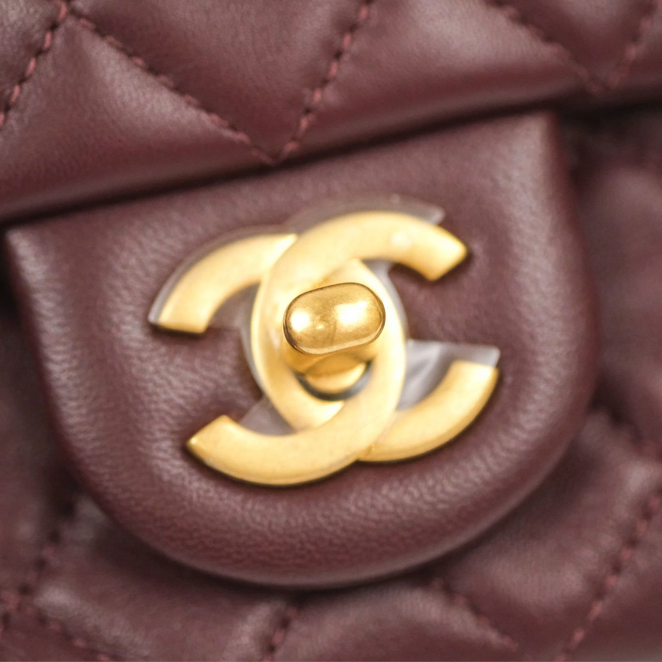Chanel Mini Rectangular “Pearl Crush” Bag — Burgundy Lambskin with Aged Gold Hardware