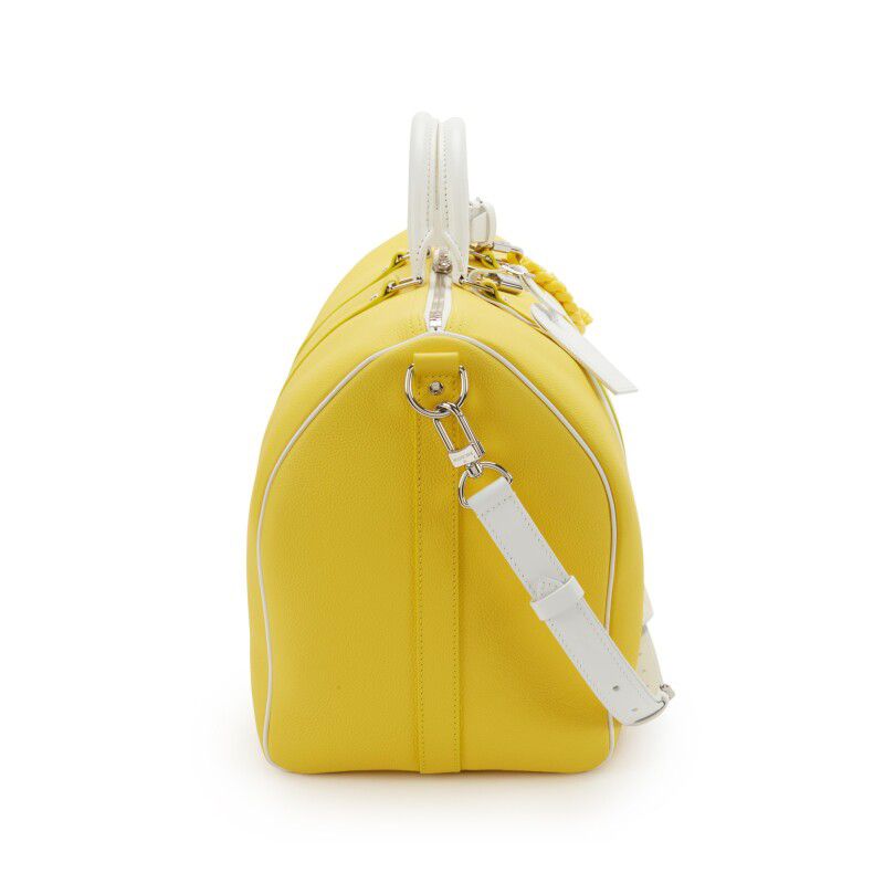 Louis Vuitton Everyday LV Keepall Bandoulière 50 — Yellow Leather with Silver Hardware