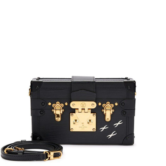 Louis Vuitton Petite Malle Handbag — Black Epi &amp; Cowhide Leather with Gold Hardware