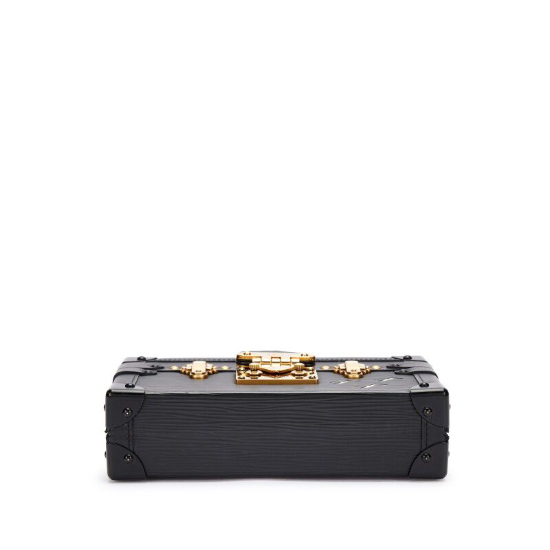 Louis Vuitton Petite Malle Handbag — Black Epi &amp; Cowhide Leather with Gold Hardware