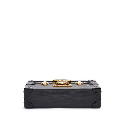 Louis Vuitton Petite Malle Handbag — Black Epi &amp; Cowhide Leather with Gold Hardware