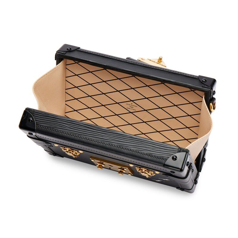 Louis Vuitton Petite Malle Handbag — Black Epi &amp; Cowhide Leather with Gold Hardware
