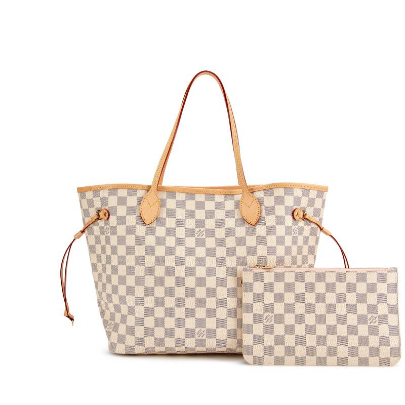 Louis Vuitton Neverfull Tote — White Variant with Gold‑Tone Hardware