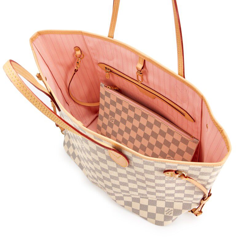 Louis Vuitton Neverfull Tote — White Variant with Gold‑Tone Hardware