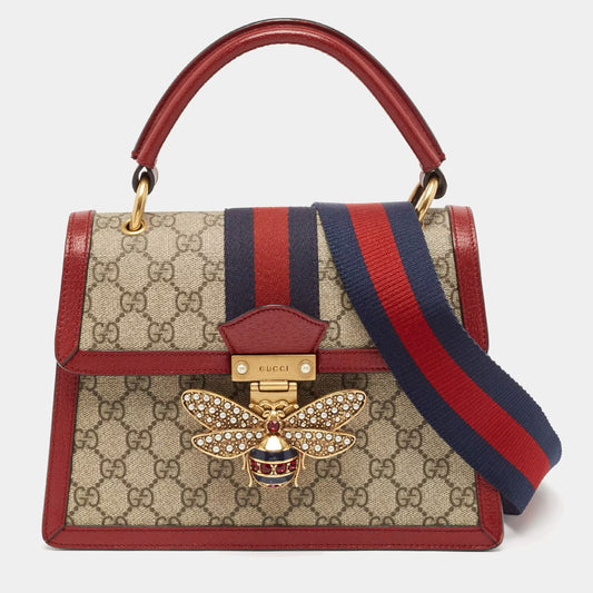 Gucci Queen Margaret Small Top Handle Bag — Red Coated