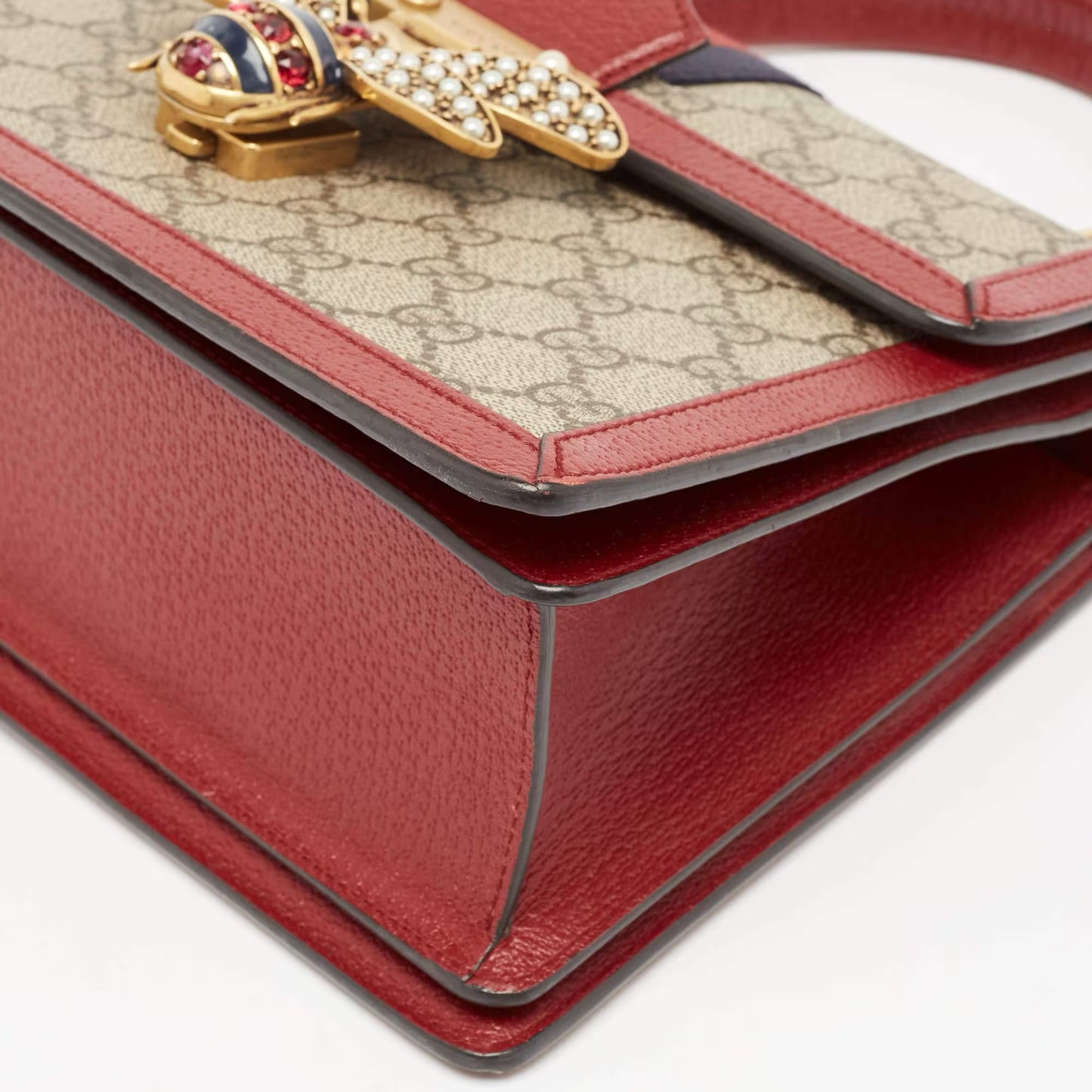 Gucci Queen Margaret Small Top Handle Bag — Red Coated