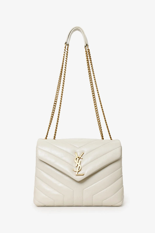 Saint Laurent Small Lou Handbag — Taupe