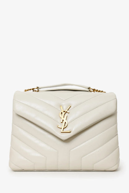 Saint Laurent Small Lou Handbag — Taupe