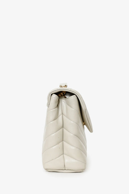 Saint Laurent Small Lou Handbag — Taupe