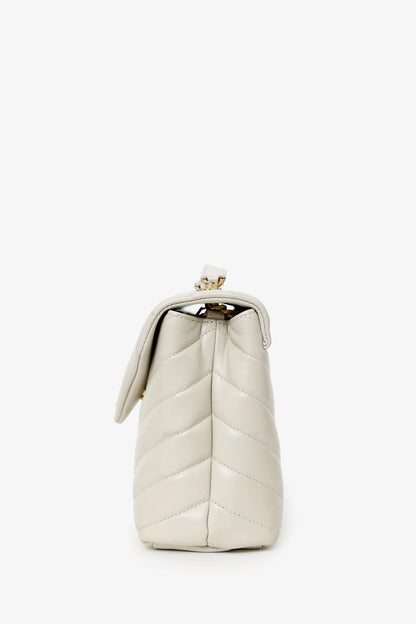 Saint Laurent Small Lou Handbag — Taupe