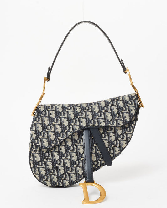 Dior Saddle Bag in Blue Dior Oblique Jacquard