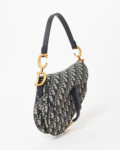 Dior Saddle Bag in Blue Dior Oblique Jacquard