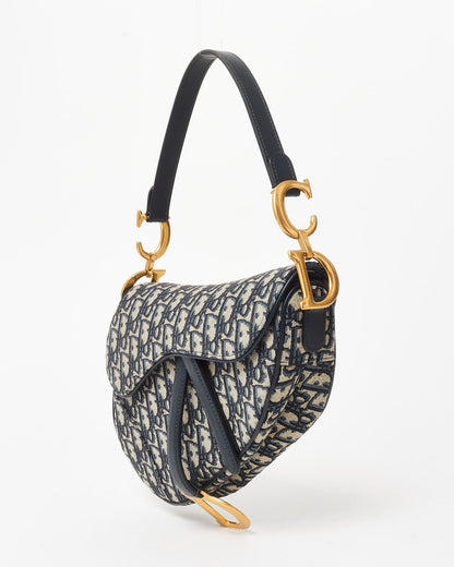 Dior Saddle Bag in Blue Dior Oblique Jacquard