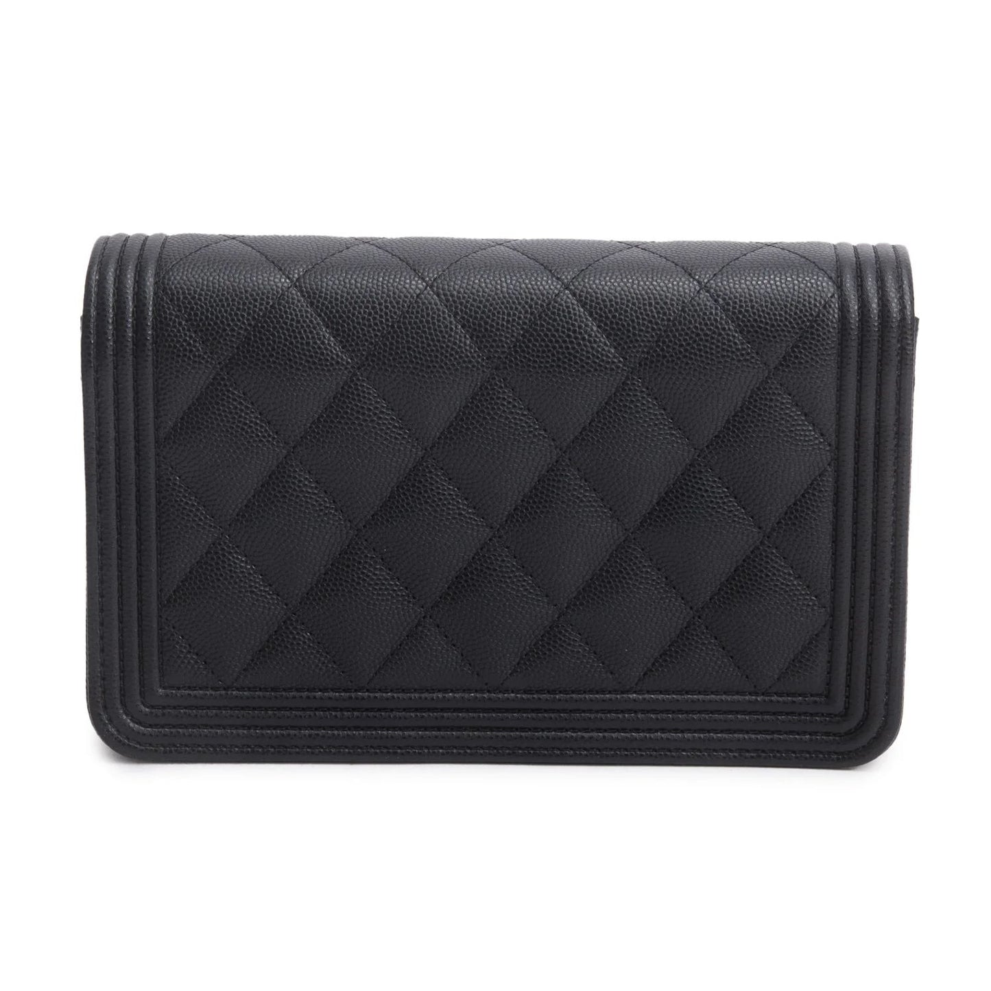 Chanel Boy Wallet on Chain — Black Caviar