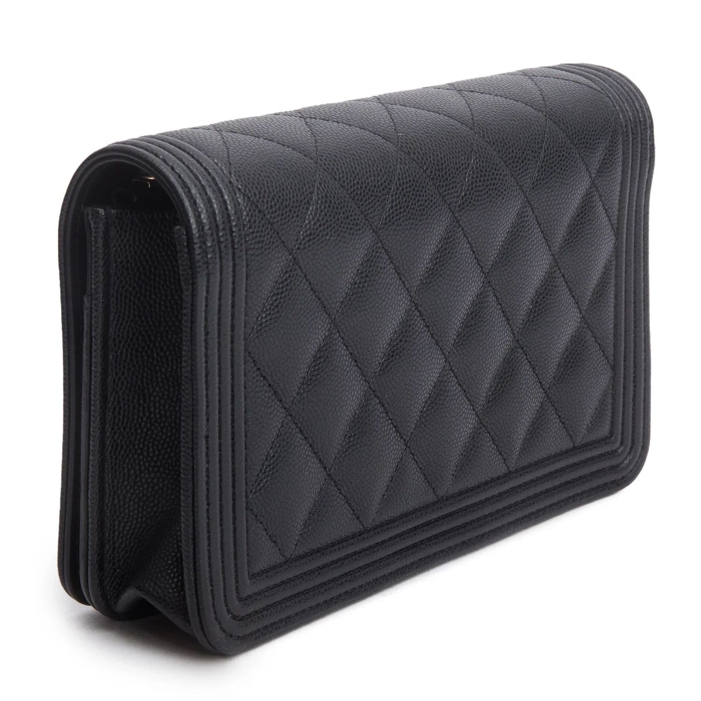 Chanel Boy Wallet on Chain — Black Caviar