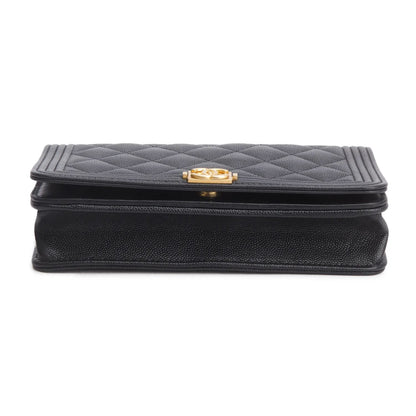 Chanel Boy Wallet on Chain — Black Caviar