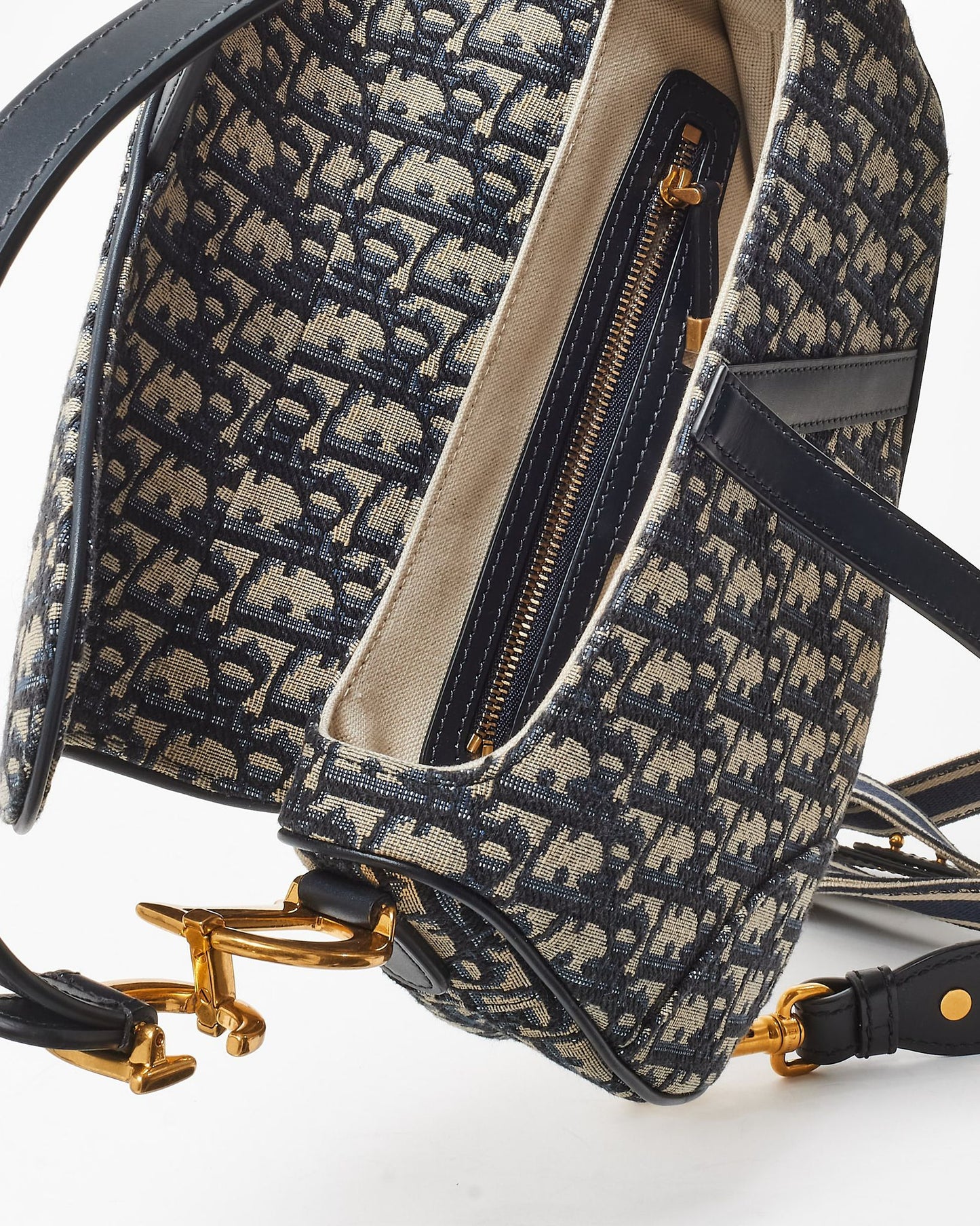 Dior Saddle Bag in Blue Dior Oblique Jacquard
