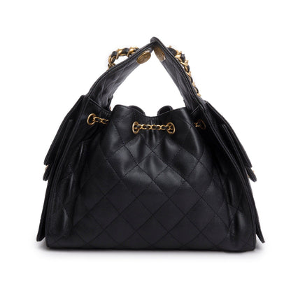 Chanel 25 Small Bucket Bag — Black Caviar Leather with Gold Hardware