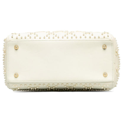 Dior White Medium Pearl Cannage Lady Dior