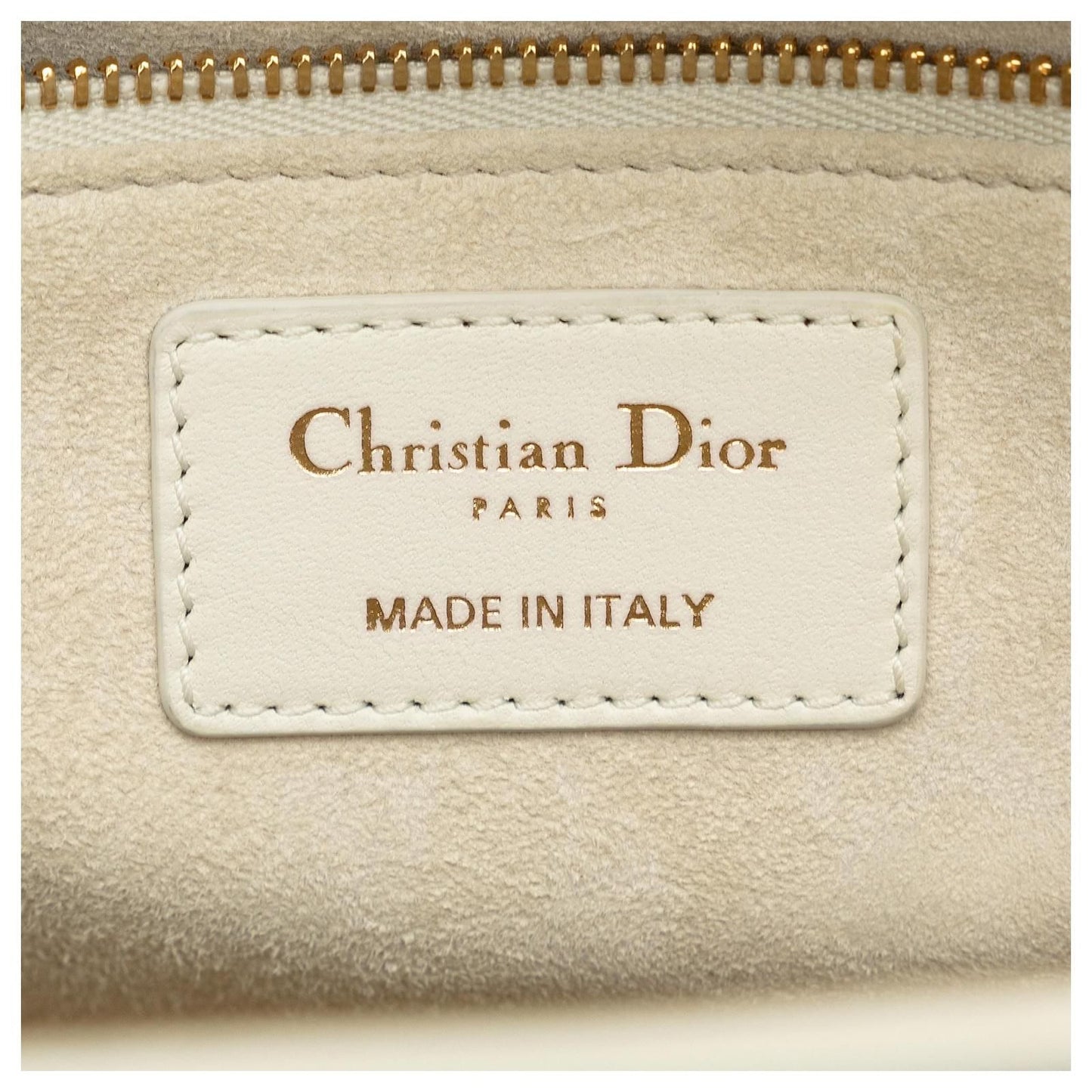 Dior White Medium Pearl Cannage Lady Dior