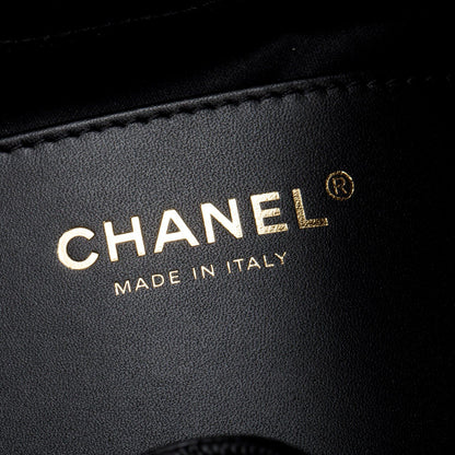 Chanel 25 Small Bucket Bag — Black Caviar Leather with Gold Hardware