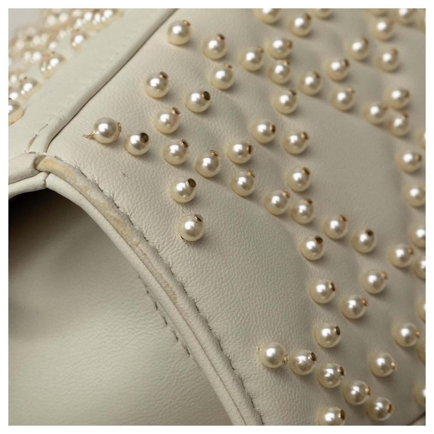 Dior White Medium Pearl Cannage Lady Dior