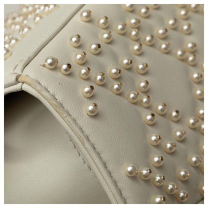 Dior White Medium Pearl Cannage Lady Dior