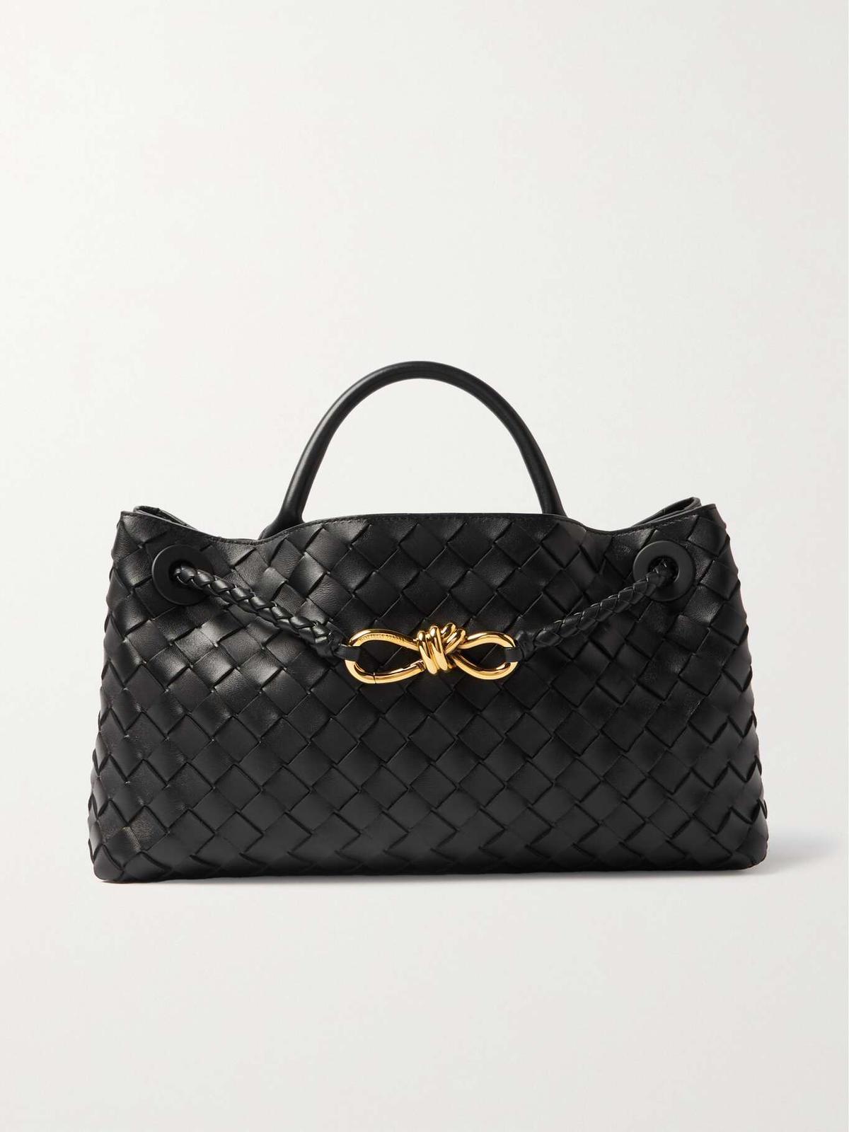 East/West Andiamo Small Intrecciato Leather Tote