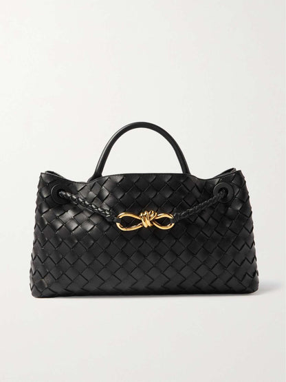 East/West Andiamo Small Intrecciato Leather Tote