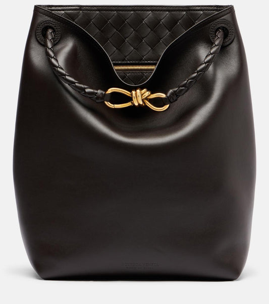 Andiamo Small Leather Bucket Bag