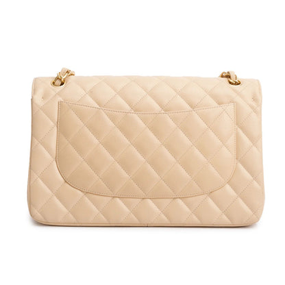 Classic Double Flap Bag — Beige