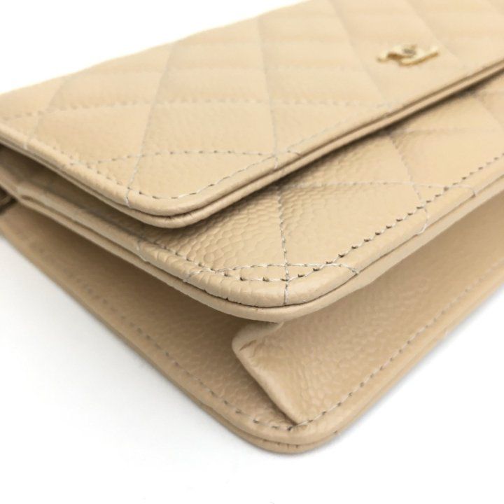 Chanel Wallet on Chain in Beige Caviar