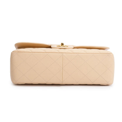Classic Double Flap Bag — Beige