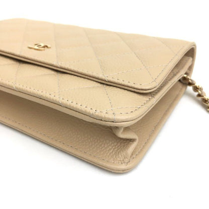 Chanel Wallet on Chain in Beige Caviar