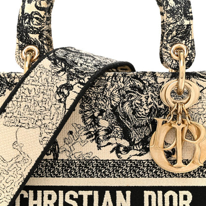 Dior Canvas Embroidered Zodiac Toile de Jouy Medium Lady D-Lite